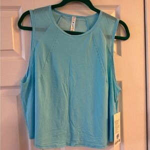 NWT Lululemon Sculpt Cropped Tank Light Blue